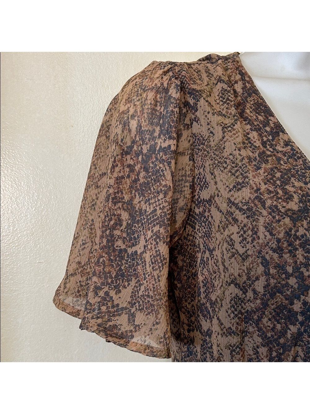 Abercrombie & Fitch Brown/Black Snakeskin Pattern Mini Dress size XS - Picture 4 of 11